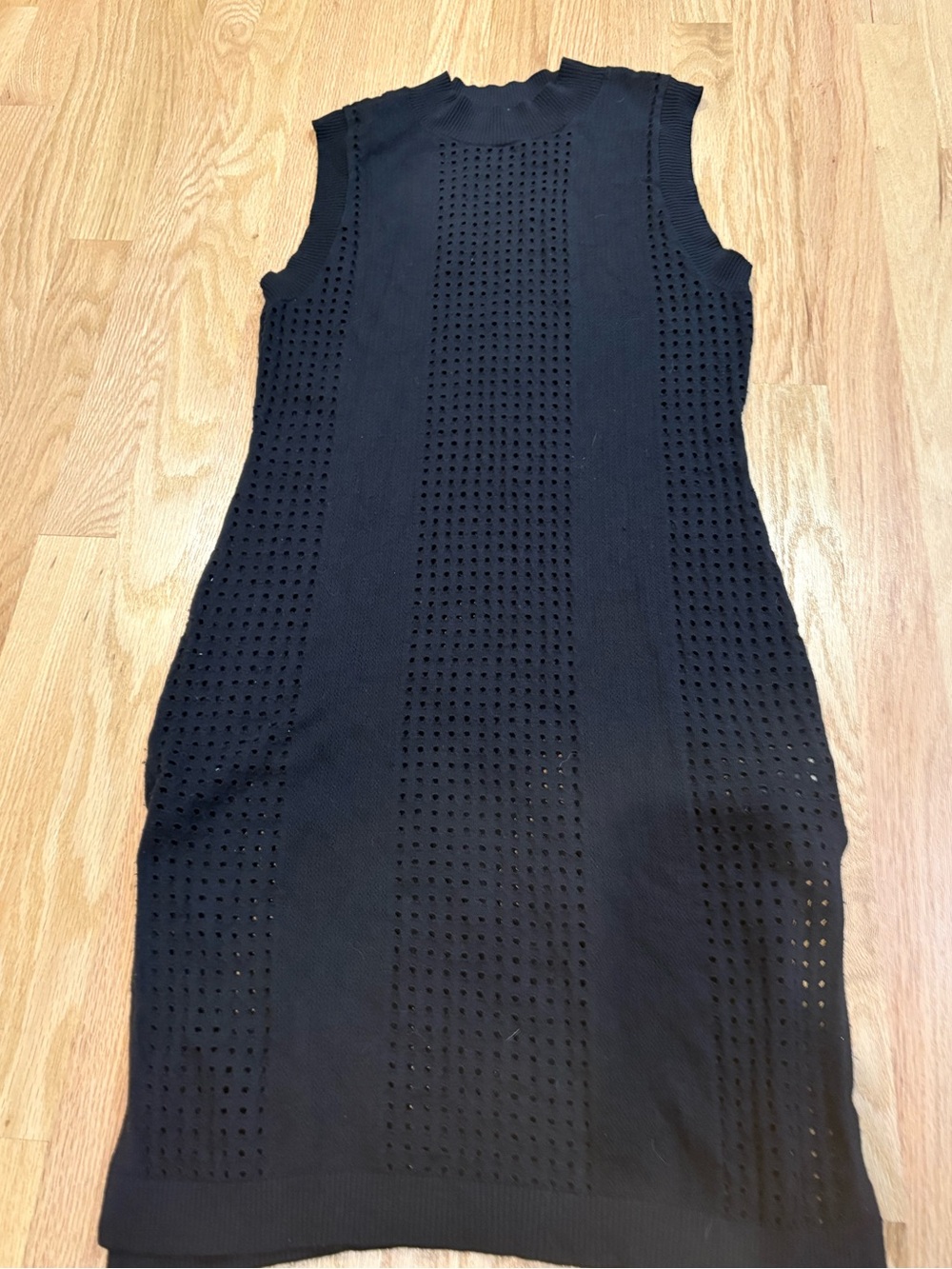 Calia Black Sleeveless Crochet Swim Cover Dress Sz S-M